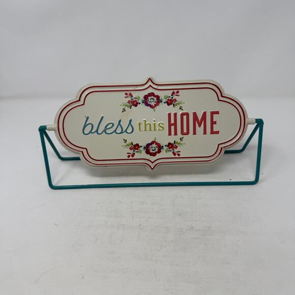 Pioneer Woman Reversible Metal Sign “Happiness is Homemade/Bless This Home” Rare - Picture 1 of 8